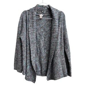 Chico's Cardigan Sweater Size‎ 0 S Multi Color Knit Collar Cable Knit cardigan